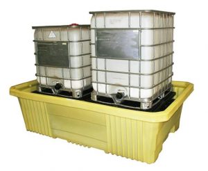 Spill Containment for two intermediate bulk containers.